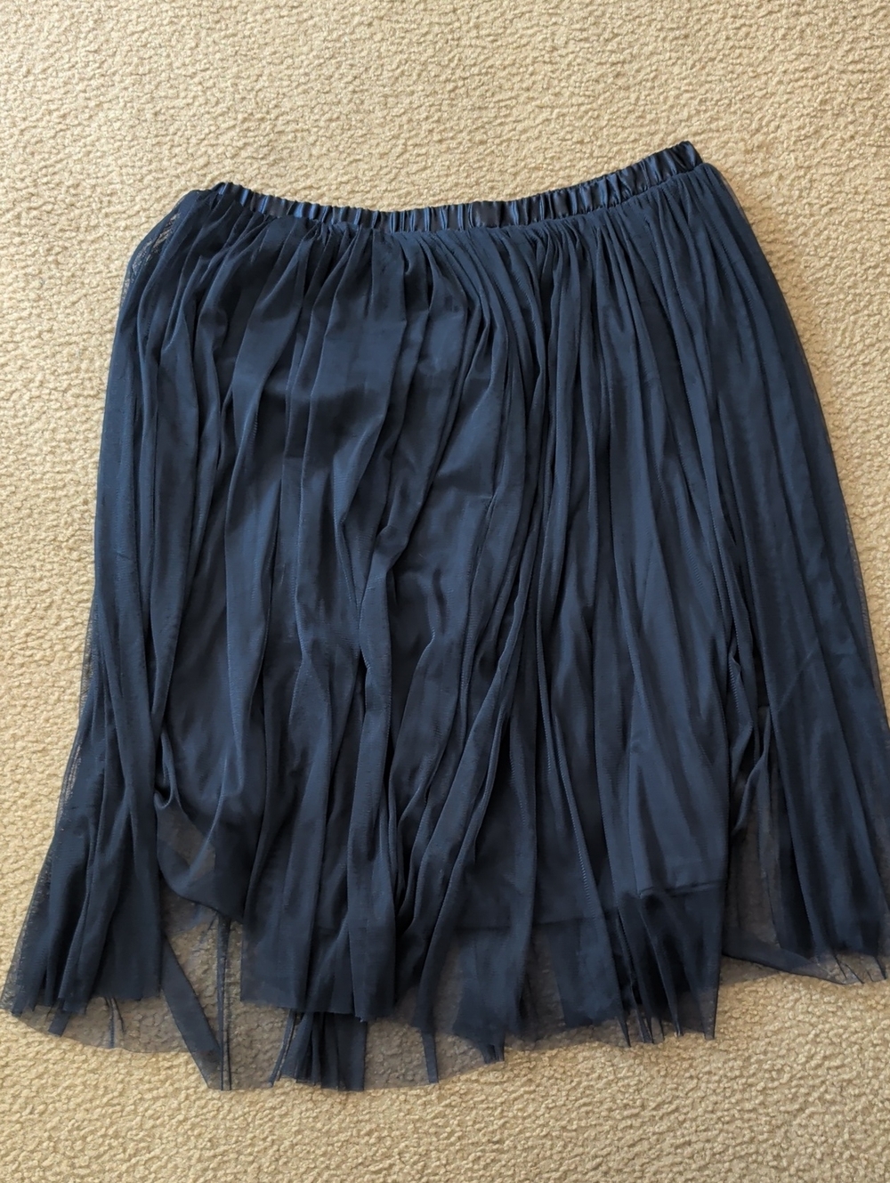 Occasion Navy Pleated Midi Tulle Skirt
